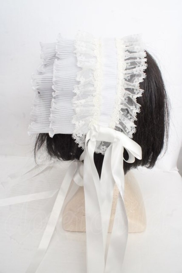 画像2: Luxmira / プリーツレースのヘッドドレス”Femme fatale”  シロ O-26-04-01-008-GO-AC-IG-OS (2)