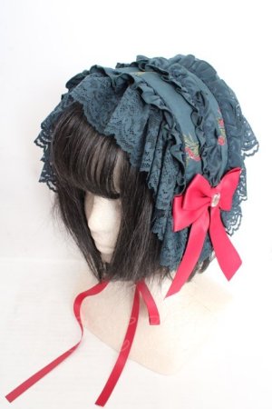 画像: metamorphose / Rosy Gem〜魅惑のりんご〜レースフリルヘッドドレス  ビショップグリーン O-26-04-01-002-ME-AC-OW-OS