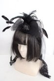 画像1: MARBLE / ベール付きエレガンスゴシックミニハット  ブラック O-26-04-01-016-GO-AC-IG-OS (1)