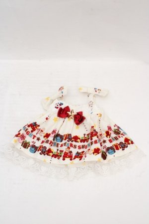 画像: BABY,THE STARS SHINE BRIGHT / くみゃちゃんのDokiDoki Christmas Party柄くみゃちゃんジャンパースカート  オフシロ O-26-04-01-019-BA-ZA-IG-OS