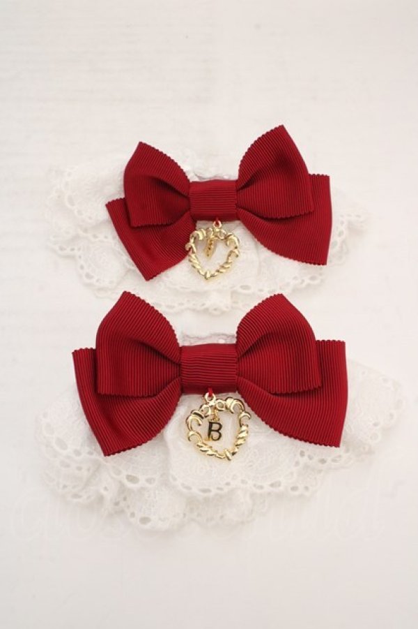 画像1: BABY,THE STARS SHINE BRIGHT / うさくみゃちゃんレースのお袖とめ  シロ×えんじ O-26-04-01-027-BA-ZA-IG-OS (1)