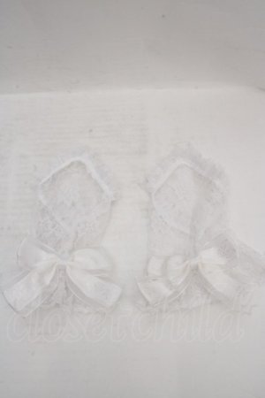 画像: ATELIER PIERROT / レースグローブ　ショート丈　指ぬき  ホワイト O-26-04-01-029-EL-ZA-IG-OS