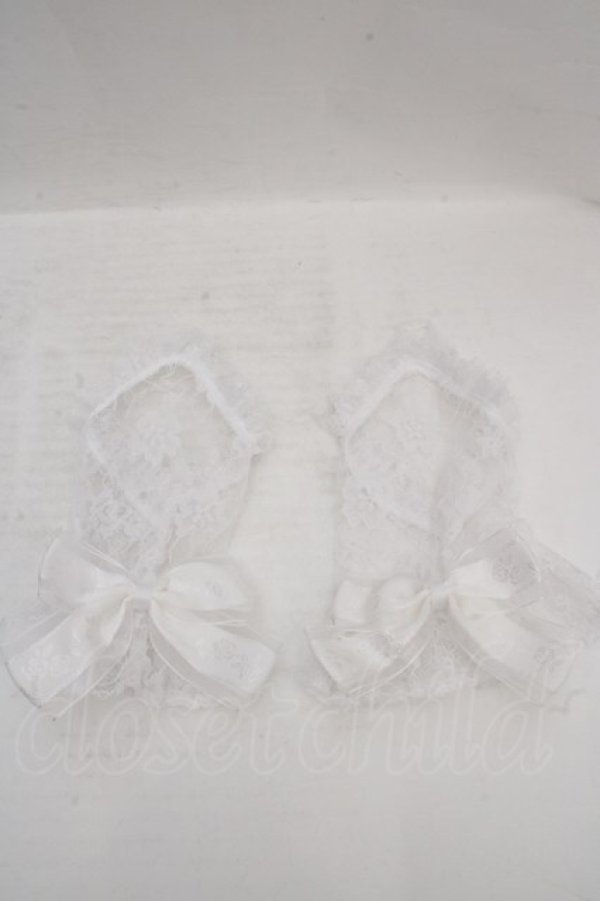 画像1: ATELIER PIERROT / レースグローブ　ショート丈　指ぬき  ホワイト O-26-04-01-029-EL-ZA-IG-OS (1)