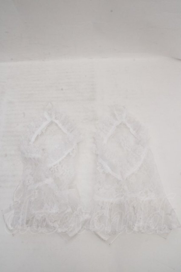 画像2: ATELIER PIERROT / レースグローブ　ショート丈　指ぬき  ホワイト O-26-04-01-029-EL-ZA-IG-OS (2)