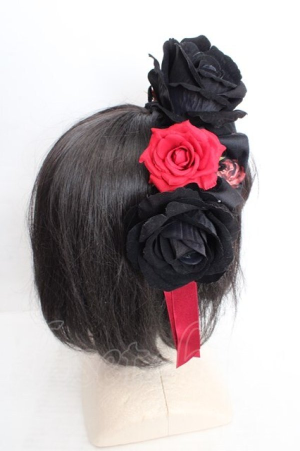 画像3: Royal Princess Alice / Madhatter’s Tea Partyボンネット風ブリム  クロ O-26-04-01-003-LO-AC-OW-OS (3)