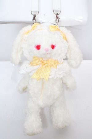 画像: BABY,THE STARS SHINE BRIGHT / うさくみゃちゃんポシェット  オフシロ本体×イエローギンガムリボン O-26-04-01-031-BA-BG-IG-OS