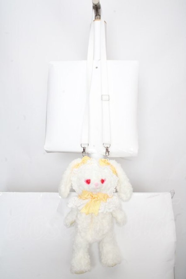 画像2: BABY,THE STARS SHINE BRIGHT / うさくみゃちゃんポシェット  オフシロ本体×イエローギンガムリボン O-26-04-01-031-BA-BG-IG-OS (2)