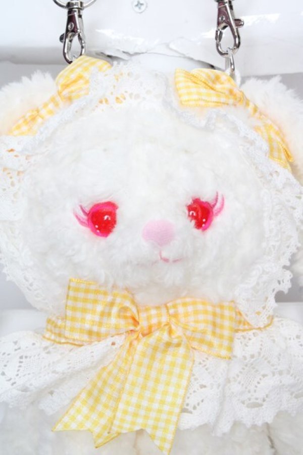 画像3: BABY,THE STARS SHINE BRIGHT / うさくみゃちゃんポシェット  オフシロ本体×イエローギンガムリボン O-26-04-01-031-BA-BG-IG-OS (3)