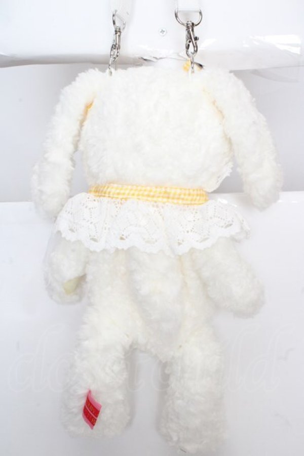 画像4: BABY,THE STARS SHINE BRIGHT / うさくみゃちゃんポシェット  オフシロ本体×イエローギンガムリボン O-26-04-01-031-BA-BG-IG-OS (4)