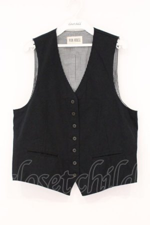 画像: PINK HOUSE / ギンガム使いベスト  クロ O-26-04-02-001-LO-TO-OW-OS