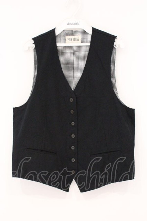 画像1: PINK HOUSE / ギンガム使いベスト  クロ O-26-04-02-001-LO-TO-OW-OS (1)