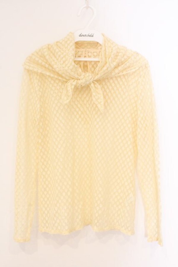 画像1: KANEKO ISAO / 透かし長袖トップス  生成り O-26-04-02-034-EL-TO-IG-OS (1)