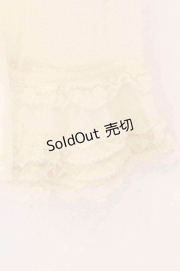 画像2: KANEKO ISAO / ドットチュールカットソー  生成り O-26-04-02-035-EL-TO-IG-OS (2)