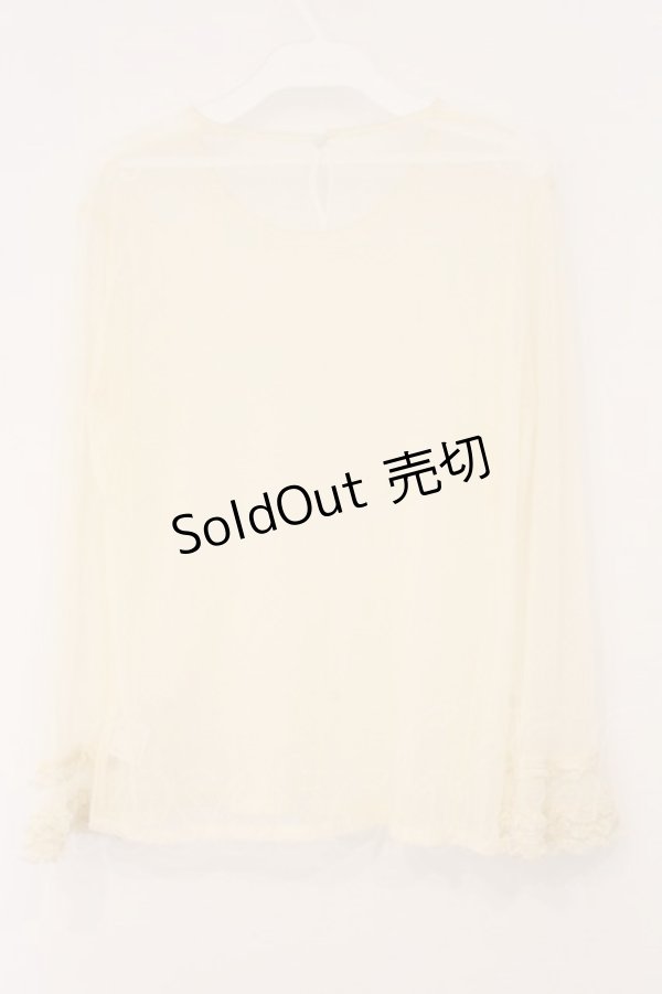 画像3: KANEKO ISAO / ドットチュールカットソー  生成り O-26-04-02-035-EL-TO-IG-OS (3)