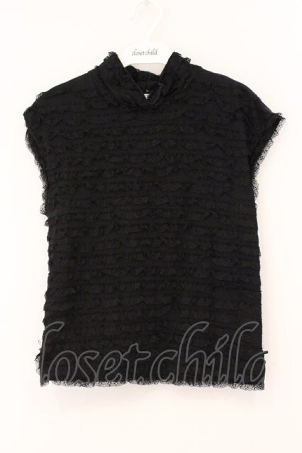 画像1: KANEKO ISAO / レースティアードノースリーブトップス  クロ O-26-04-02-036-EL-TS-IG-OS (1)