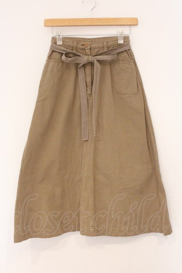 画像1: PINK HOUSE / うさぎワッペンデニムスカート  ベージュ O-26-04-02-037-LO-SK-IG-OS (1)