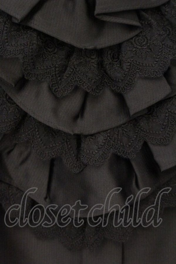 画像3: Moi-meme-Moitie / 薔薇レースストライプジャボ付きブラウス (9号) 9号 ブラック O-26-04-02-038-MO-BL-IG-OS (3)