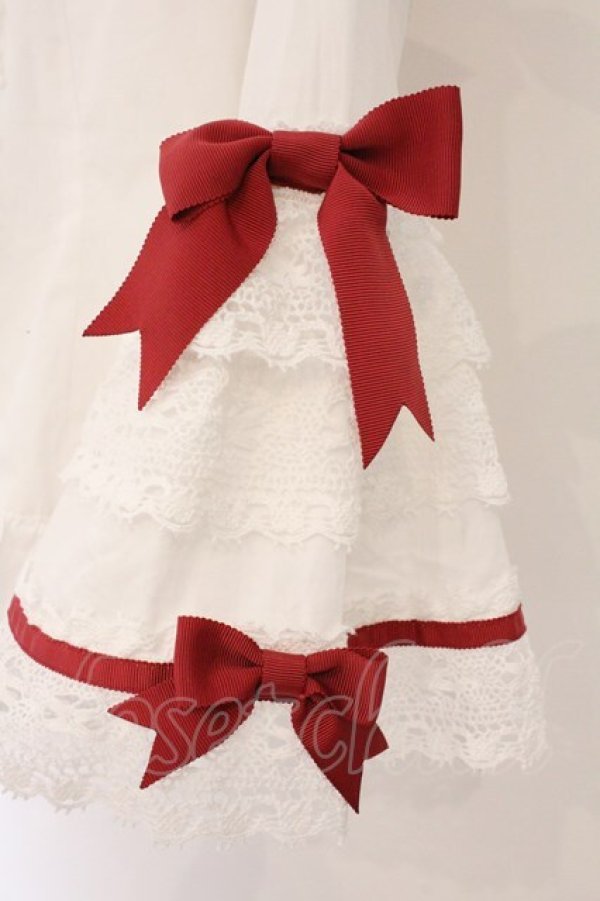 画像4: BABY,THE STARS SHINE BRIGHT / Cutie Whipped cream parfaitブラウス  シロ×えんじ O-26-04-02-041-BA-BL-IG-OS (4)