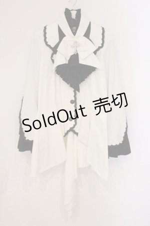 画像: MARBLE / ボリュームタイ付きブラウス付き風ジャケット  ホワイト×ブラック O-26-04-02-042-GO-JA-IG-OS