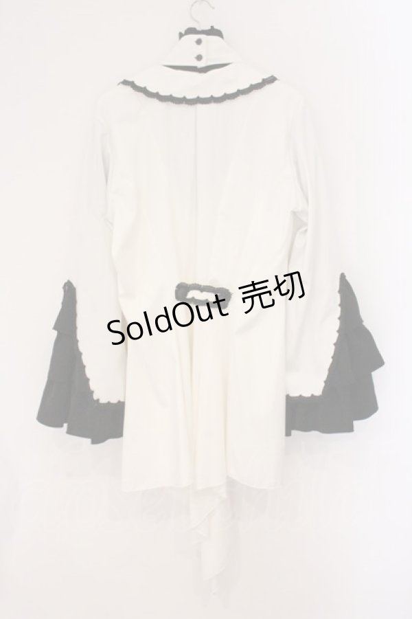画像5: MARBLE / ボリュームタイ付きブラウス付き風ジャケット  ホワイト×ブラック O-26-04-02-042-GO-JA-IG-OS (5)