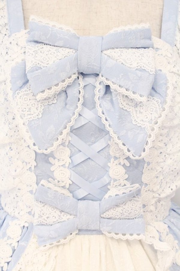 画像2: Chalmiere / ブリリアントローズジャンパースカート M サックス O-26-04-02-044-0-OP-OW-OS (2)