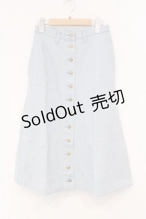 画像: PINK HOUSE / 金釦配色デニムスカート  ブルー O-26-04-02-005-LO-SK-OW-OS