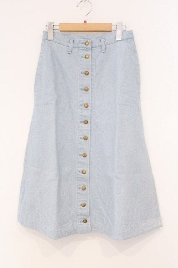 画像1: PINK HOUSE / 金釦配色デニムスカート  ブルー O-26-04-02-005-LO-SK-OW-OS (1)