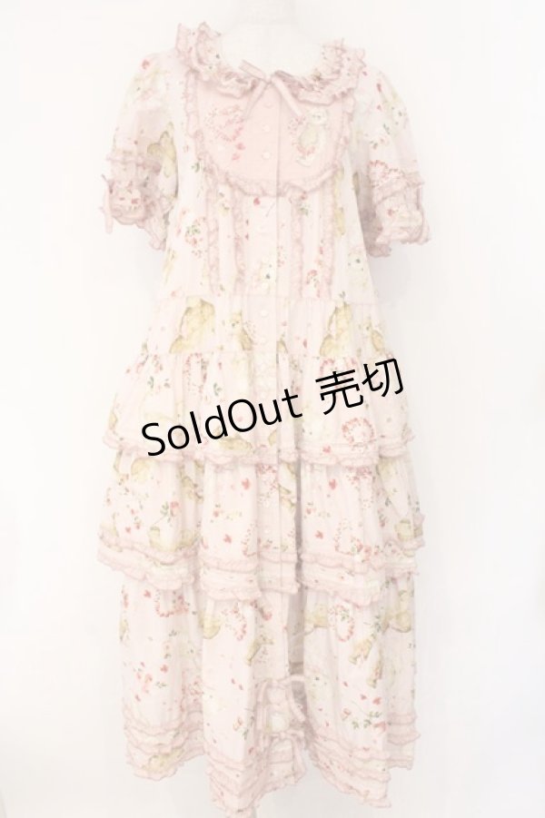 画像1: PINK HOUSE / テディローズプリントワンピース  ピンク O-26-04-02-048-LO-OP-OW-OS (1)