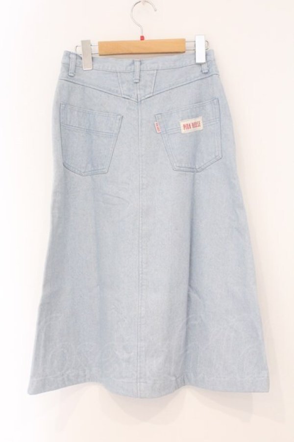 画像3: PINK HOUSE / 金釦配色デニムスカート  ブルー O-26-04-02-005-LO-SK-OW-OS (3)