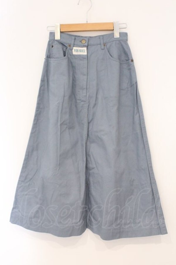 画像1: PINK HOUSE / ロゴワッペンスカート  ブルー O-26-04-02-006-LO-SK-OW-OS (1)