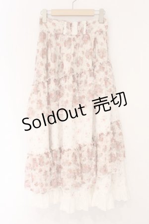 画像: axes femme / 小花×レースパッチワークスカート F クリーム O-26-04-02-053-AX-SK-OW-OS