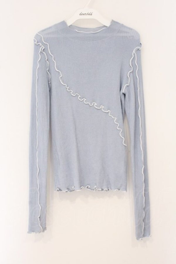 画像1: merry jenny / シアーメローニット F ブルー O-26-04-02-056-LO-TO-OW-OS (1)