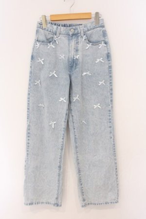 画像: merry jenny / Petit ribbonデニムパンツ F ブルー O-26-04-02-059-LO-PA-OW-OS