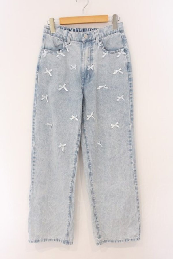 画像1: merry jenny / Petit ribbonデニムパンツ F ブルー O-26-04-02-059-LO-PA-OW-OS (1)