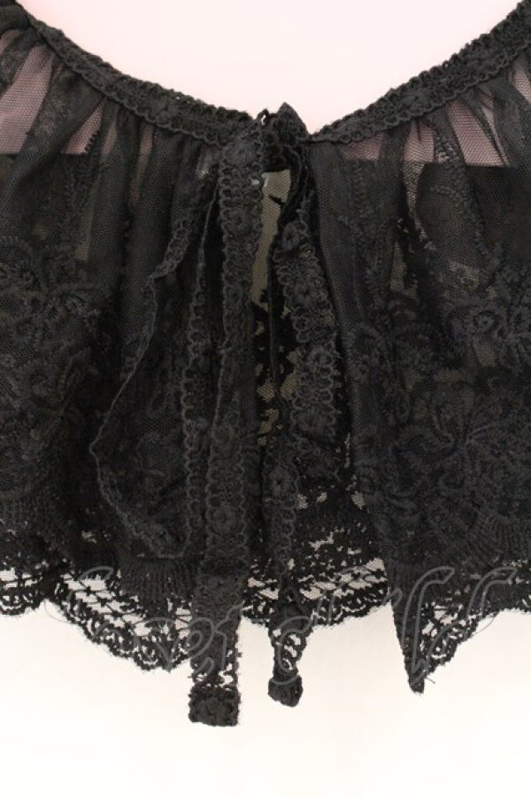 画像2: m petit by misako / AMレース付け襟  クロ O-26-04-02-062-LO-ZA-IG-OS (2)