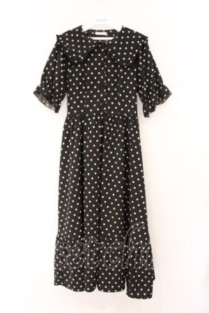 画像: m petit by misako / 梨地水玉半袖ワンピース S クロ O-26-04-02-063-LO-OP-IG-OS