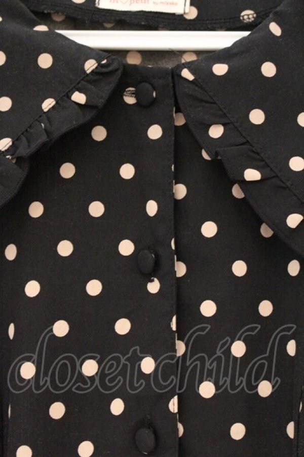 画像2: m petit by misako / 梨地水玉半袖ワンピース S クロ O-26-04-02-063-LO-OP-IG-OS (2)