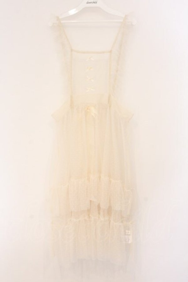 画像1: m petit by misako / ドットチュールエプロン M アイボリー O-26-04-02-064-LO-OP-IG-OS (1)