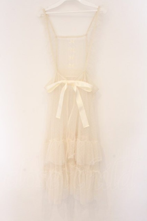 画像3: m petit by misako / ドットチュールエプロン M アイボリー O-26-04-02-064-LO-OP-IG-OS (3)