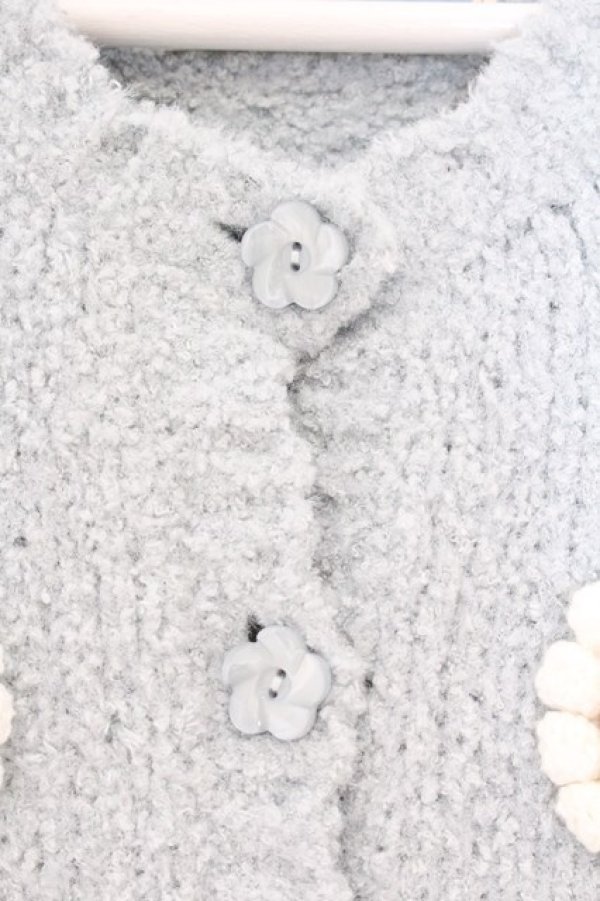 画像2: PINK HOUSE / マーガレットモチーフ使いニットカーディガン  サックス O-26-04-02-065-LO-TO-OW-OS (2)