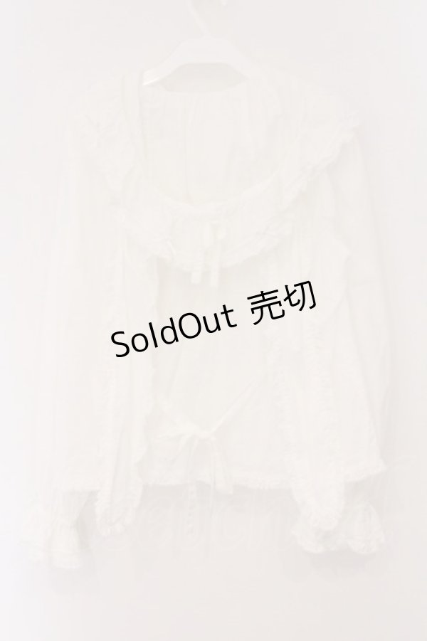 画像4: PINK HOUSE / うさぎの耳フード付きローンブラウス  シロ O-26-04-02-066-LO-BL-OW-OS (4)