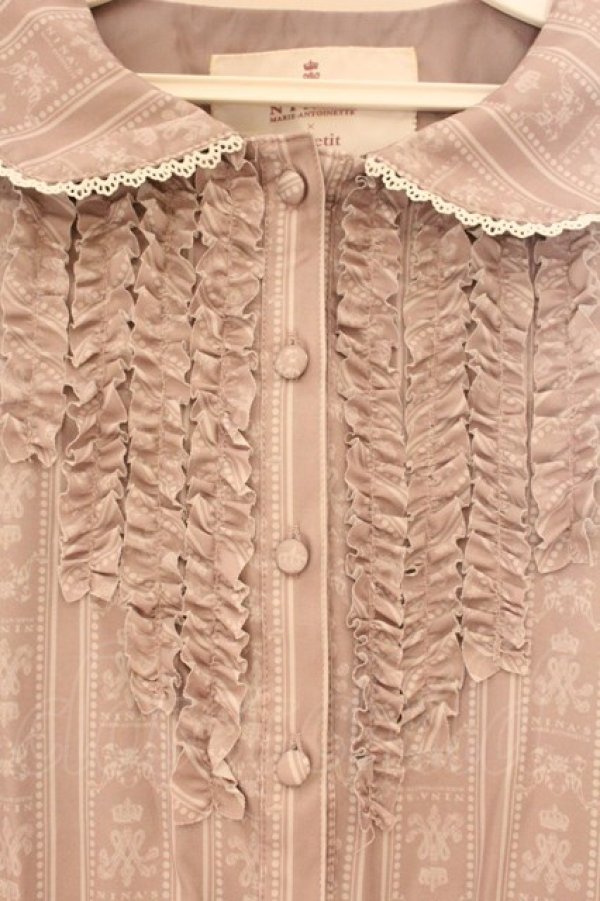 画像2: m petit by misako / NINA'sコラボワンピース M ブラウン O-26-04-02-071-LO-OP-OW-OS (2)