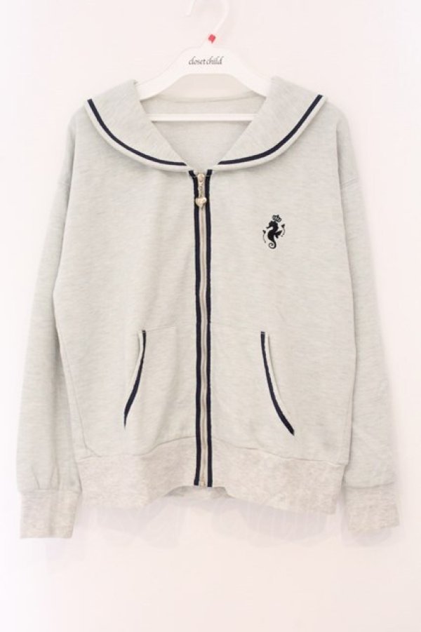 画像1: Secret Honey / セーラーZIPパーカー 2 グレー O-26-04-02-072-CA-TO-OW-OS (1)