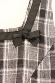 画像2: m petit by misako / リボンチェックジャンパースカート M クロ O-26-04-02-074-LO-OP-OW-OS (2)