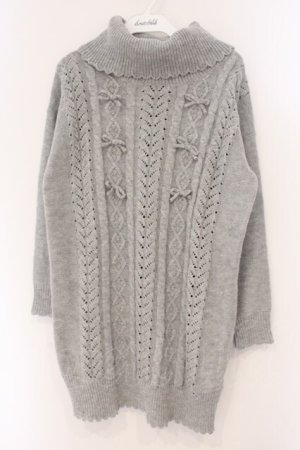 画像: Secret Honey / タートルニットワンピース 2 グレー O-26-04-02-076-CA-OP-OW-OS