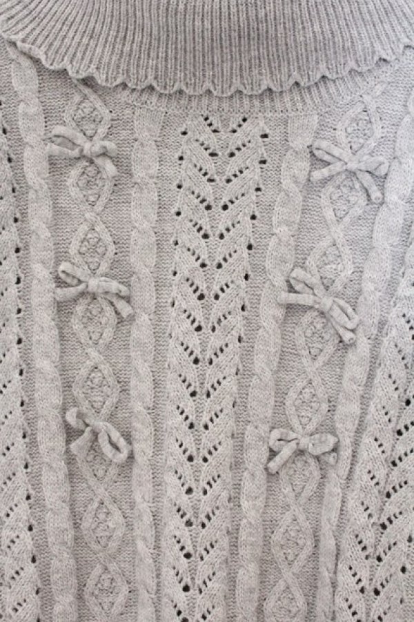 画像2: Secret Honey / タートルニットワンピース 2 グレー O-26-04-02-076-CA-OP-OW-OS (2)