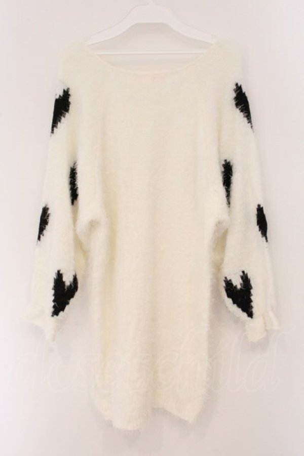 画像3: Swankiss / ハート配色シャギーニット F シロ O-26-04-02-077-CA-TO-OW-OS (3)