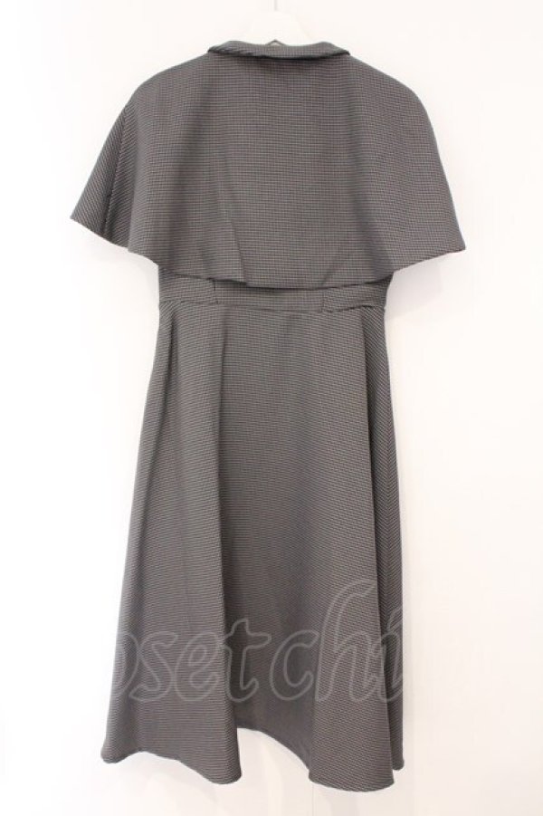 画像3: an another angelus / ケープ付きダブル釦ジャンパースカート  クロ×グレー O-26-04-02-009-CA-OP-IG-OS (3)