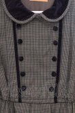 画像2: Fi.n.t / 別珍使いダブル釦チェックワンピース  グリーン O-26-04-02-013-CA-OP-IG-OS (2)