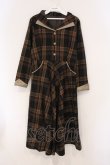 画像1: an another angelus / ダブルオープンカラーチェックワンピース  ブラウン O-26-04-02-014-CA-OP-IG-OS (1)